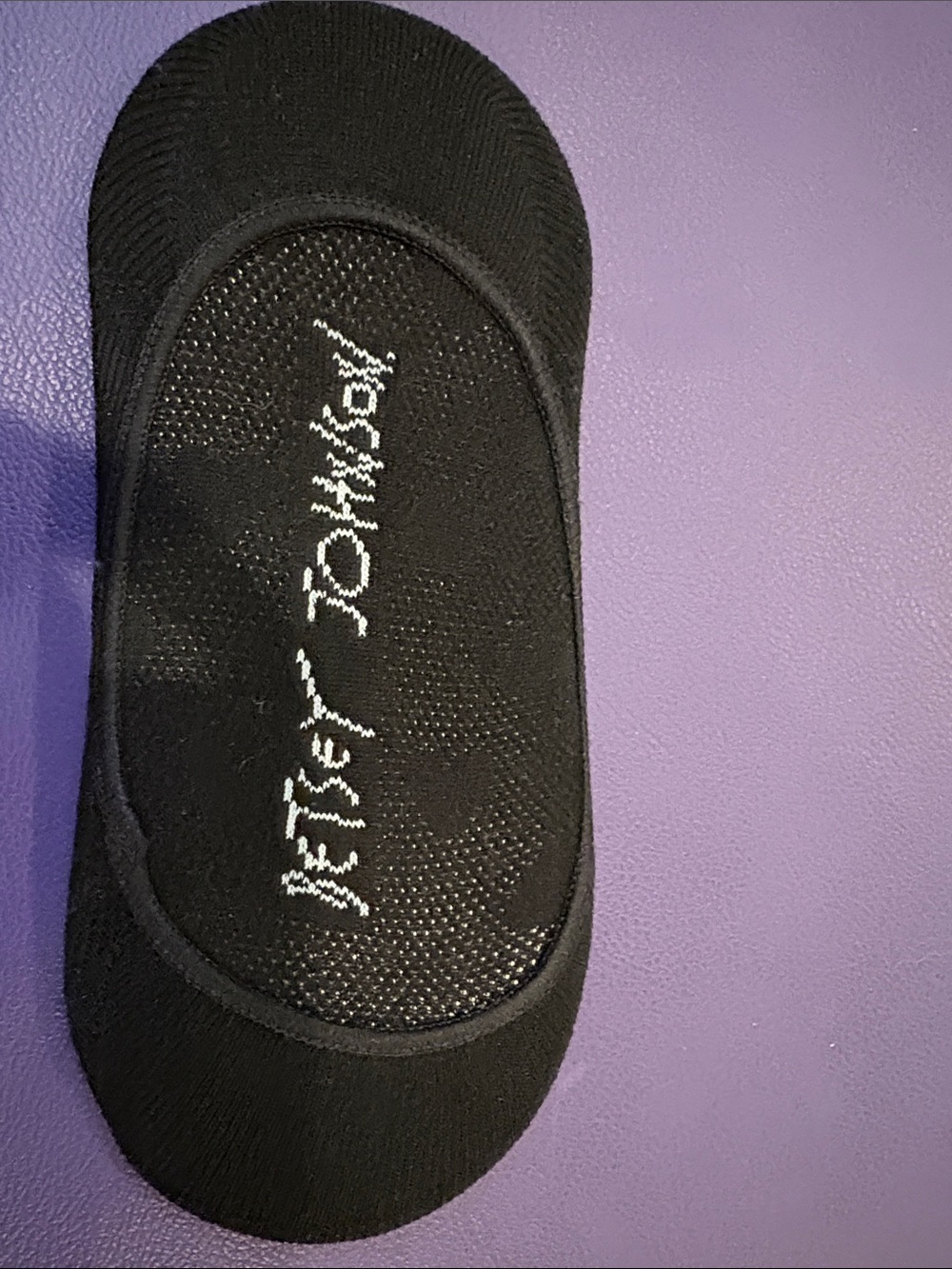 Betsy Johnson Black No-Show Sock Liners with White Logo